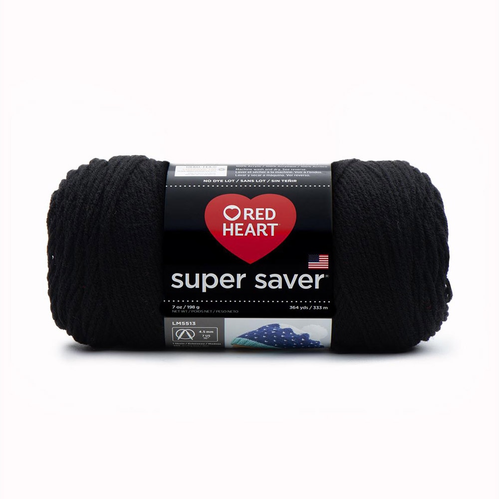 Craft Supplies, Art & School, Coats & Clark, Red Heart, Super Saver, Yarn, 583675, Black